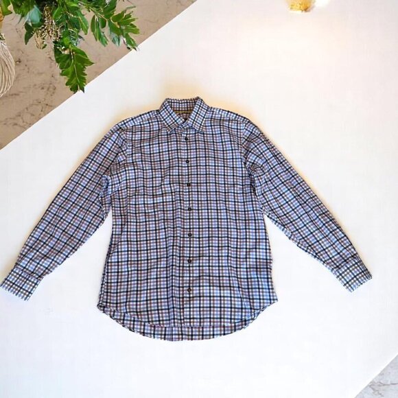 Robert Talbott Trim Fit Plaid Button Down Shirt Size Large 100% Cotton - Picture 2 of 16